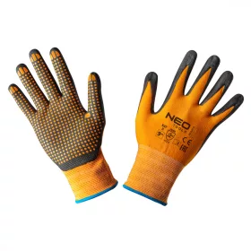 Munkakesztyű, nylon, szegecspontokkal, 4131X, 9-es méret
