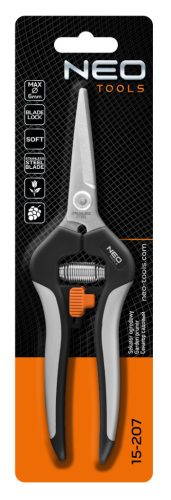 Metszőolló fiatal hajtásokhoz 185 mm, hatótávolság 6 mm-ig