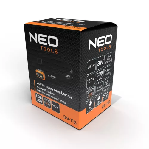Újratölthető fejlámpa 500 lm USB COB LED 12 db.