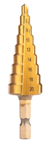 HSS TiN lépcsős fúrókészlet, 3-20 mm, imbusz, 3 db.