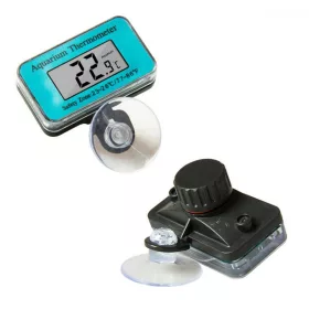   Termometru digital pentru acvariu cu ventuza si ecran LCD, 1xLR44, albastru