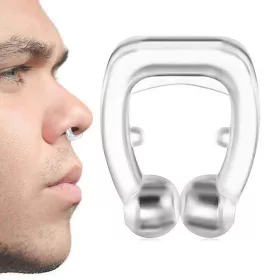   Dispozitiv magnetic clips pentru nas anti-sforait, din silicon, transparent