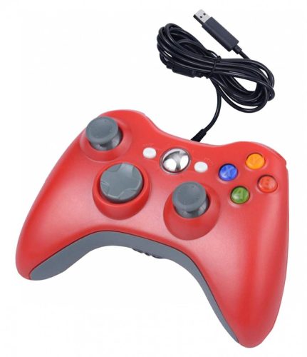 KX13C Pad pc dual shock xbox stílusú piros