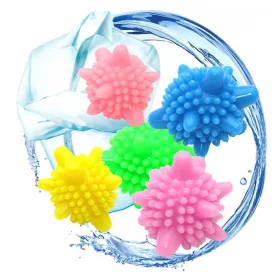   Set 5 bile anti-scame si inmuiere a rufelor pentru masina de spalat, Plastic, Diametru 4.5 cm, Multicolor