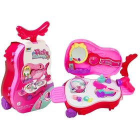 Öltözőasztal kerekes bőröndben Hegedűtükör