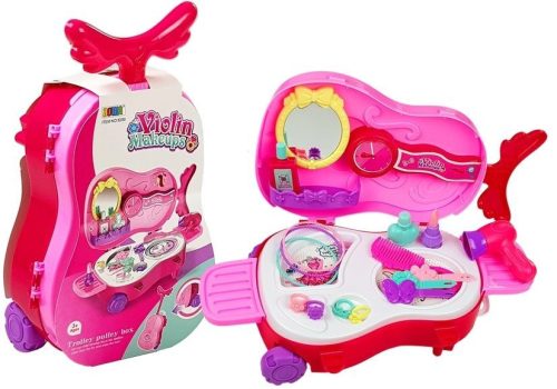 Öltözőasztal kerekes bőröndben Hegedűtükör