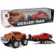 Narancssárga Monster Truck Piros BMW Vontató Jármű Szett 58 cm