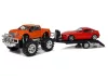 Narancssárga Monster Truck Piros BMW Vontató Jármű Szett 58 cm