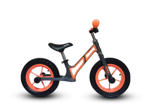 Leo egyensúlykerékpár (12"-os pneumatikus kerekek, 3 év feletti, kormánykerék csapágyas) - narancs