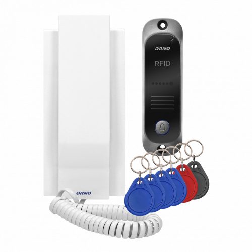 Egycsaládos kaputelefon készlet kaputelefonnal és proximity távirányító olvasóval, fehér AVIOR