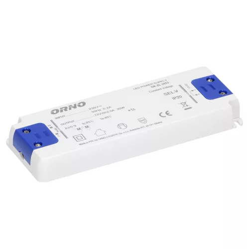 Lapos LED tápegység 12VDC 30W, IP20, magasság 18mm