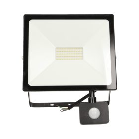   ALLED 50W-os LED-es PIR-rel reflektor, 4000lm, IP44, 4000K, Alu + üveg