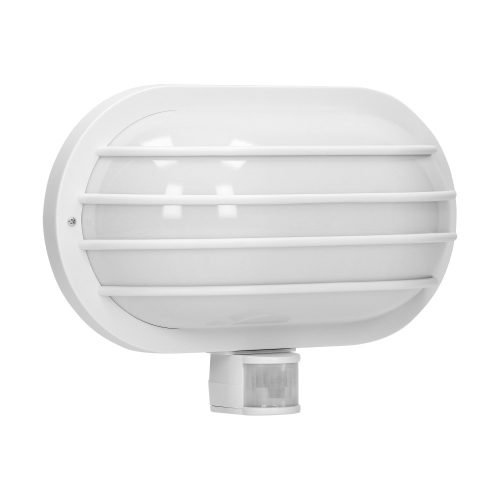 LASO, kerti lámpatest mozgásérzékelővel 180 °, 1x60W, E27, IP44, műanyag, fehér