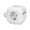 4 pólusú hosszabbító kábel 2P+Z (Schuko), 2xUSB töltő, 1,4m H05VV-F 3x1,5mm2, fehér