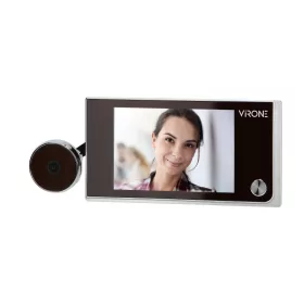   Elektronikus ajtónéző LCD 3,5 ", széles látószögű lencse, elemmel működik, ezüst színű