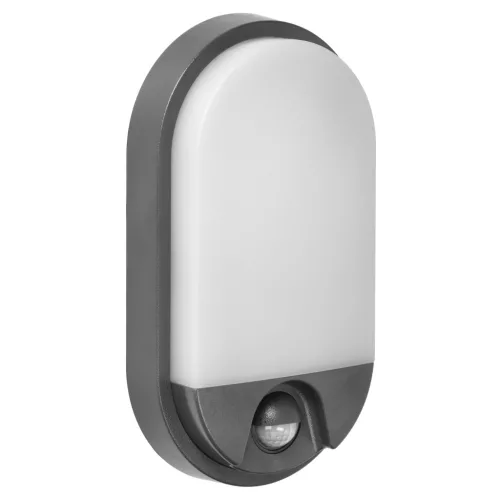 NEFRYT LED 10W, kerti lámpatest PIR mozgásérzékelővel, 800lm, IP54, 4000K, szürke