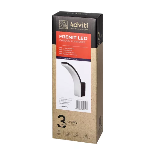FRENIT LED 20W, kerti lámpatest, 2000lm, IP65, 4000K, fekete