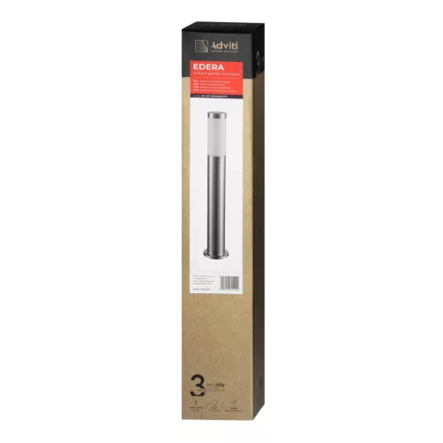 EDERA kerti lámpaoszlop, E27, max. 15W, IP44, 65 cm, rozsdamentes acél