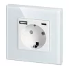 Egyes aljzat 2P+Z, Schuko, USB-A + USB-C, kimenet 5VDC max. 3A, fehér