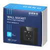 Egyes aljzat 2P+Z, Schuko, USB-A + USB-C, kimenet 5VDC max. 3A, fekete
