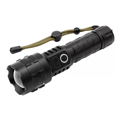 LED zseblámpa 15W, 1200lm, 3000mAh, zoom funkció, digitális akkumulátorjelző