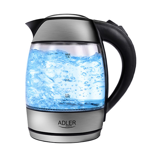 ADLER AD 1246 üveg elektromos vízforraló 1,8l, 2200W