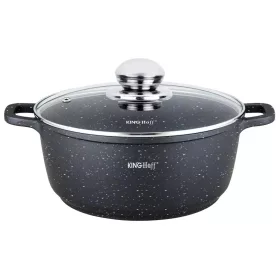   Márványbevonatú edény, átmérő 22 cm, 3,3 l, fekete, kinghoff