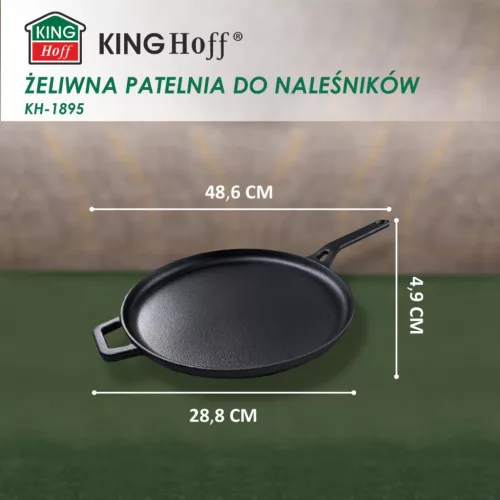 Öntöttvas palacsintasütő, 29 cm átmérőjű, kinghoff, kh-1895