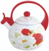 Fütyülős kanna, zománcozott acél, minta - vörös és fehér rózsák, 2l, kinghoff, kh-1910