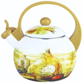   Fütyülős üst, zománcozott acél, toszkán olívaolaj mintázatú, 2l, kinghoff, kh-3700