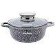 Alumínium edény, Klausberg, O16cm, 1,3L, fedővel, Aroma Knob rendszerrel, márvány szürke