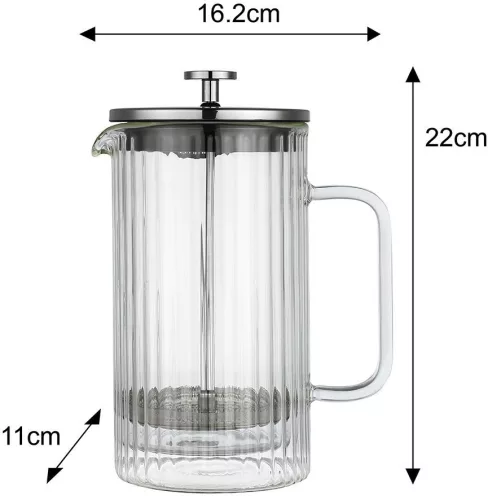Dugattyús kávé-/teafőző, üveg, 1,0 l, Klausberg, kb-7758