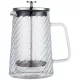 Dugattyús kávé-/teafőző, üveg, 1l, Klausberg, kb-7764