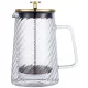 Dugattyús kávé-/teafőző, üveg, 1l, Klausberg, kb-7767