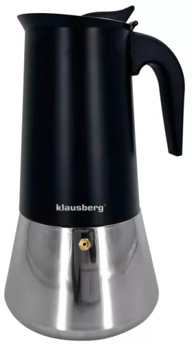 Eszpresszó kávéfőző, rozsdamentes acél, 12 csésze, fekete/ezüst, Klausberg, KB-7847