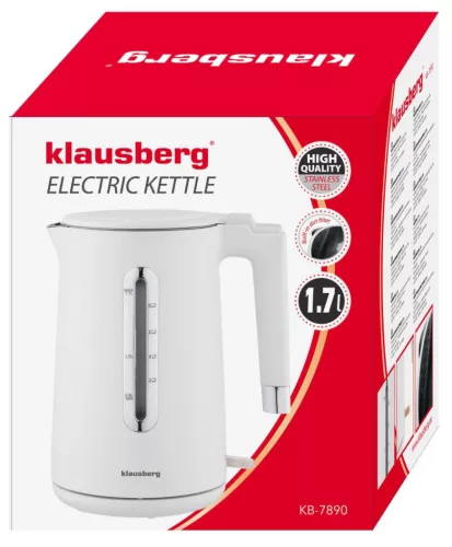 Elektromos vízforraló, fehér, 1,7 l, klausberg, kb-7890