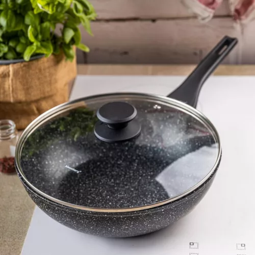 Márvány wok serpenyő 28 cm fedővel, klausberg kb-7990