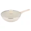 Márvány wok serpenyő, 28 cm, krémszínű, fedővel, klausberg kb-7991
