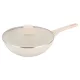 Márvány wok serpenyő, 28 cm, krémszínű, fedővel, klausberg kb-7991