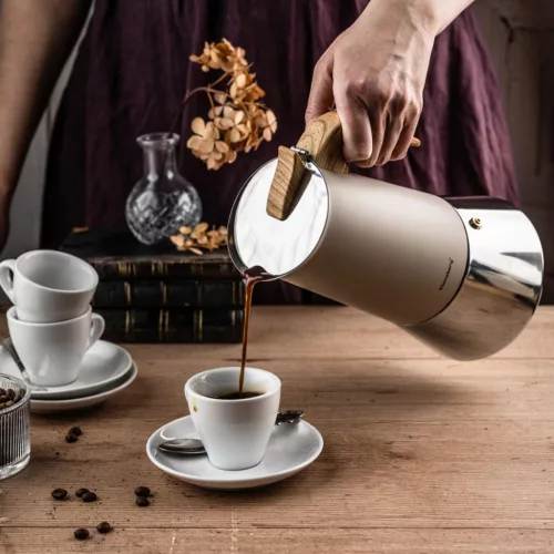 Acél eszpresszó kávéfőző, 600 ml, indukciós, Klausberg kb-7997