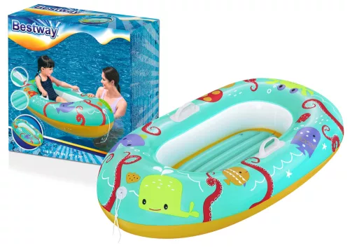 Felfújható gyerek tutaj 119 cm x 79 cm kék Bestway 34009