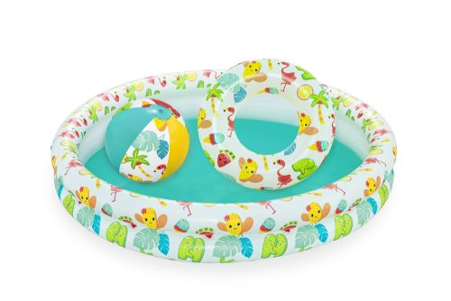 Bestway 51124 3 az 1-ben felfújható medence szett golyóskerékkel 122 x 20 cm