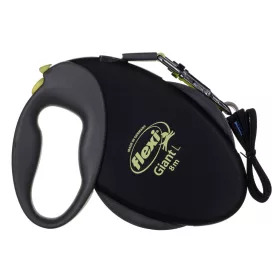   Flexi automata póráz óriás L szalaggal 8 m - kutyáknak 50 kg-ig, fekete és sárga
