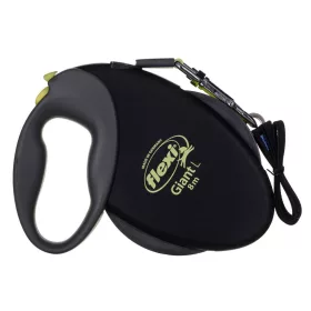   Flexi automata póráz óriás L szalaggal 8 m - kutyáknak 50 kg-ig, fekete és sárga