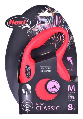 Flexi automata póráz new classic m zsinórral 8 m - kutyáknak 20 kg-ig, piros