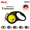 Flexi automata póráz neon színű, szalagos, 5 m - 15 kg-os kutyák számára, sárga