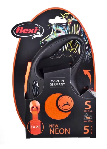 Flexi automata nyakpánt, új, neon S szalag, 5 m, narancssárga