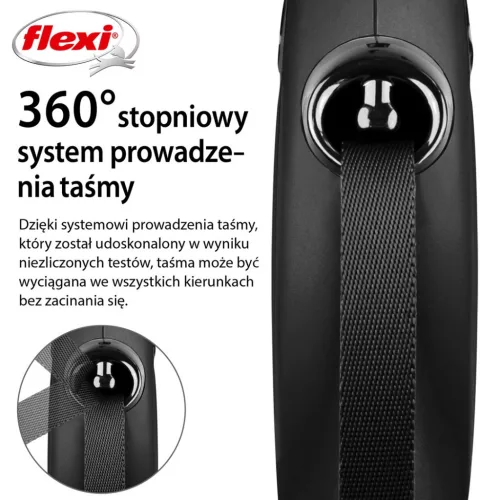 Flexi automata póráz new classic l szalag 5m - kutyáknak 50 kg-ig, szín: fekete