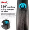 Flexi automata póráz fekete kivitelű, szalagos, 5 m - 15 kg-os kutyák számára, kék