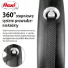 Flexi automata póráz fekete kivitelben, 5 m-es szalaggal - 25 kg-os kutyák számára, ezüst színű
